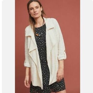 Dolan Anthropologie Tweed Draped Open Front Gwyneth Jacket